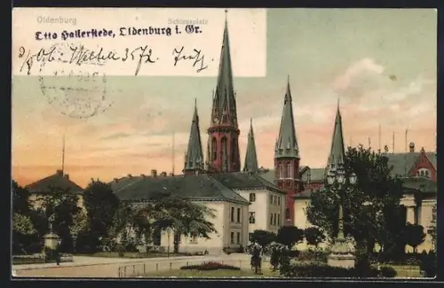 AK Oldenburg / O., Blick auf den Schlossplatz