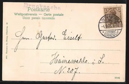 AK Oldenburg / O., Blick auf den Schlossplatz