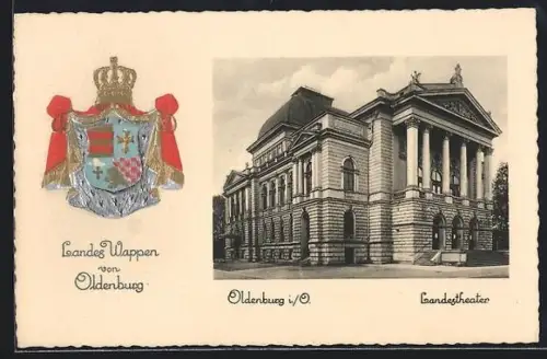AK Oldenburg i. O., Landestheater, Wappen