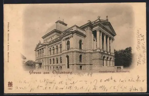 AK Oldenburg / O., Partie am Grossherzogl. Hoftheater