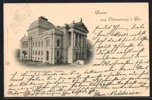 AK Oldenburg i. Gr., Grossherzogliches Theater