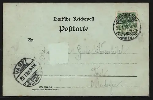 Mondschein-AK Oldenburg / O., Grossherzogliches Hoftheater bei Nacht