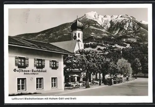 AK Bischofswiesen, Gasthaus Bachhäusl, Hoher Göll und Brett