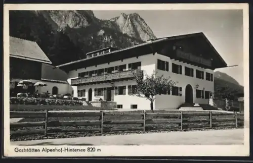 AK Hintersee ü. Berchtesgaden, Gasthaus Alpenhof-Hintersee