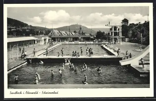 AK Sandbach i. Odenwald, Blick ins Schwimmbad