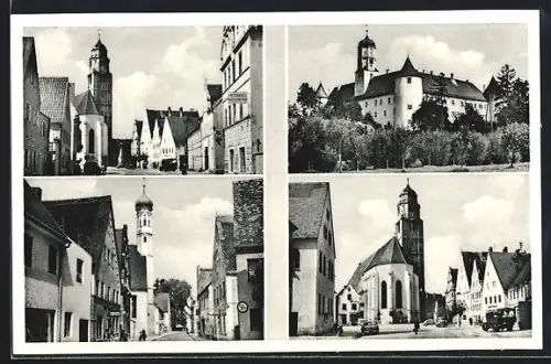 AK Höchstädt /Donau, Kirche mit Strassenpartie