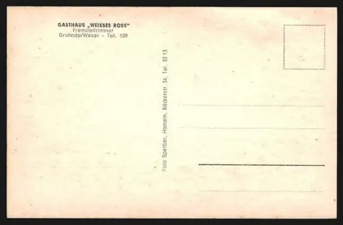 AK Grohnde /Weser, Gasthaus Weisses Ross, Allee mit VW Käfer, Passagierschiff