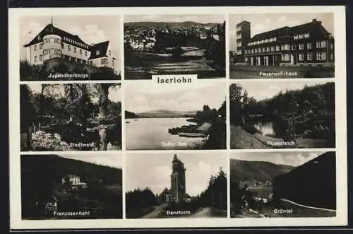 AK Iserlohn, Jugendherberge, Feuerwehrhaus, See, Danzturm