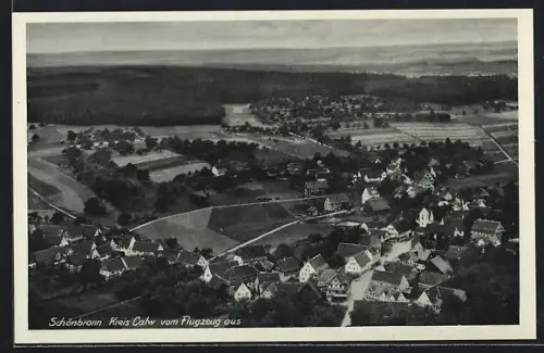 AK Schönbronn /Calw, Ortsansicht vom Flugzeug aus