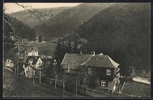AK Schönmünzach, Ortsansicht mit Wohnhäusern