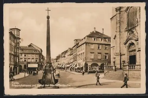 AK Fulda, Friedrichstrasse, Portal der Stadtpfarrkirche
