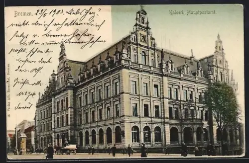 AK Bremen, Kaiserliches Hauptpostamt