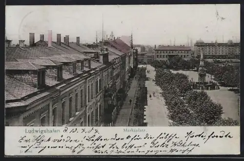 AK Ludwigshafen / Rhein, Blick auf den Marktplatz