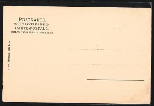 AK Ulm / Donau, Ortsansicht von der Eisenbahnbrücke aus, Blauansicht