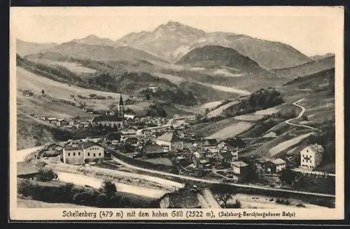 AK Schellenberg / Berchtesgaden, Panorama mit dem hohen Göll