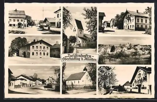 AK Deisenhofen / Gleisenthal, Gasthof u. Metzgerei Festl, Kirche, Strassenpartien