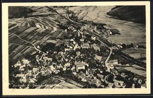 AK Burbach / Westerwald, Fliegeraufnahme der Ortschaft