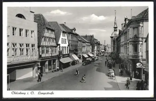 AK Oldenburg i. O., Langestrasse mit Kaiser`s-Geschäft