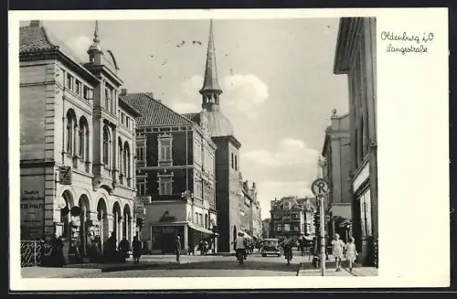 AK Oldenburg / Oldenburg, Langestrasse mit Passanten