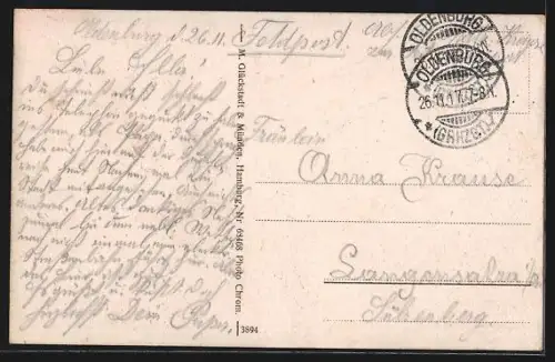 Künstler-AK Oldenburg i. Gr., Langestrasse mit Geschäften