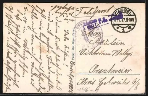 AK Kassel, Friedrich Wilhelms-Platz mit Strassenbahn