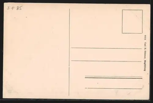 AK Nordhausen, Friedrich Wilhelm-Platz mit Denkmal