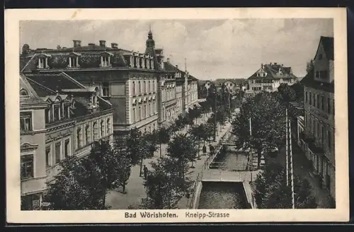 AK Bad Wörishofen, Blick auf den Kanal in der Kneipp-Strasse