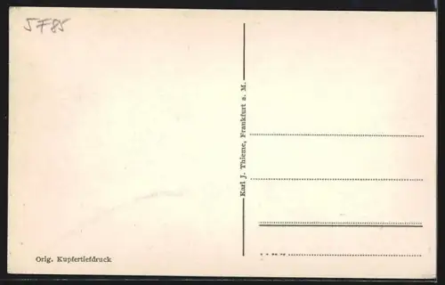 AK Krefeld, Blick in die Rheinstrasse mit Strassenbahn