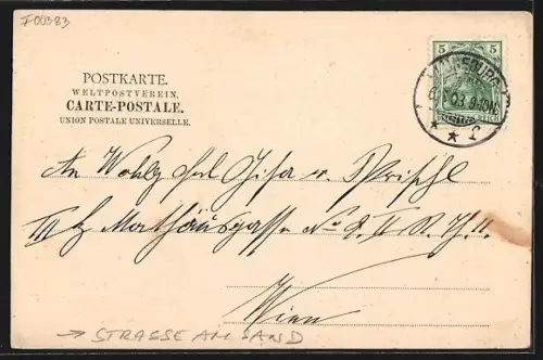 AK Lüneburg, Strasse am Sand mit Geschäften