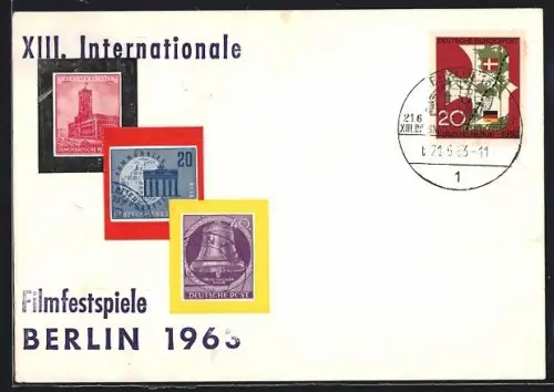 AK Berlin, XIII. Internationale Filmfestspiele 1963, Briefmarken