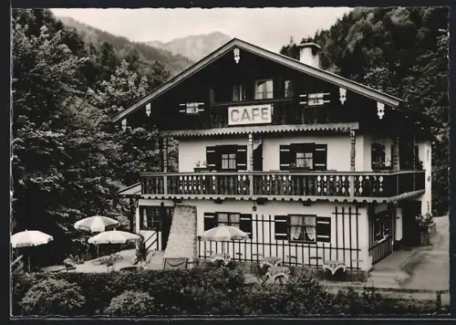 AK Gern b. Berchtesgaden, Cafe Etzerfelsen Joh. u. Elise Angerer