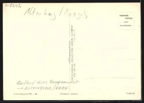 AK Altenberg /Erzg., Gasthof Altes Raupennest