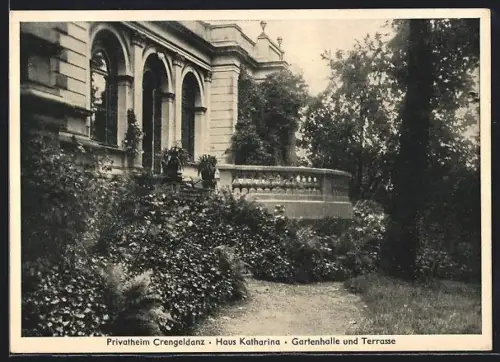 AK Witten / Ruhr, Privatheim Crengeldanz, Haus Katharina, Gartenhalle & Terrasse