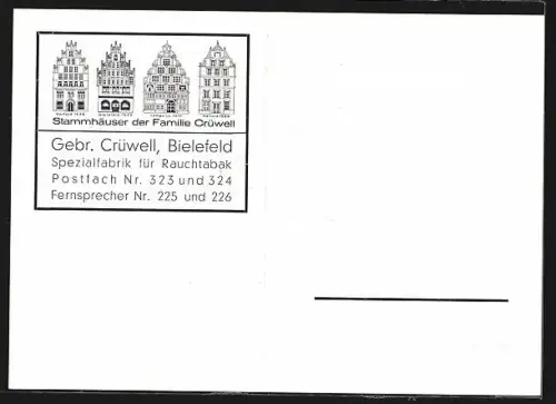 AK Bielefeld, Tabakfabrik Gebr. Crüwell, Neustädter Strasse Ecke Piggen-Strasse