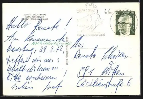 AK Brilon /Hochsauerland, Katholisches Jugendheim Alfred-Delp-Haus, Innenansichten