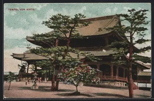 AK Kioto, Tempel mit Strassenpartie, Hamburg, William Pearson, Medol, Reklame