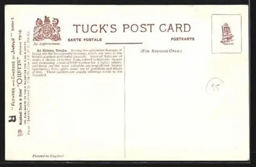 Künstler-AK Raphael Tuck & Sons Nr. 7916: Tenjin, at Kitano mit Kirschblüten