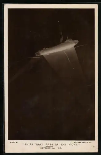 AK Deutscher Zeppelin wird vom Suchscheinwerfer angestrahlt