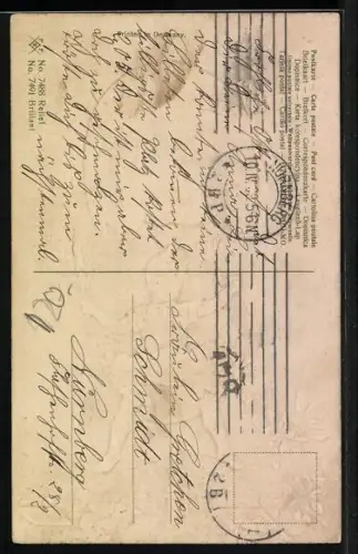 AK Junge fliegt mit einer Ostereierschale als Ballon