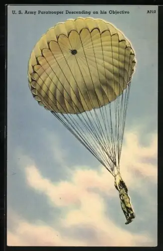 AK US-amerikanischer Fallschirmjäger nach Absprung
