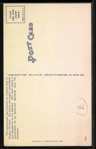 AK US-amerikanischer Fallschirmjäger nach Absprung