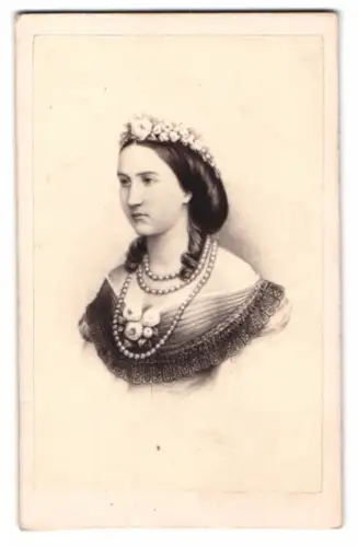 Fotografie Oscar Kramer, Wien, Portrait Charlotte von Belgien, Kaiserin von Mexiko