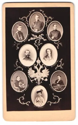Fotografie Zar Alexander II. von Russland, Zarin Marie von Hessen-Darmstadt, Wladimir, Alexander, Marie, Paul, Sergei