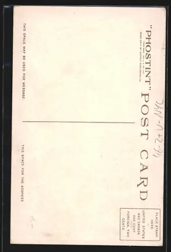 AK New York, The Canyon of Lower Broadway, Strassenbahn