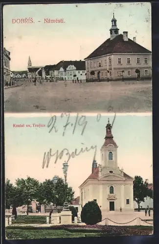 AK Dobris, Namesti, Kostel sv. Trojice