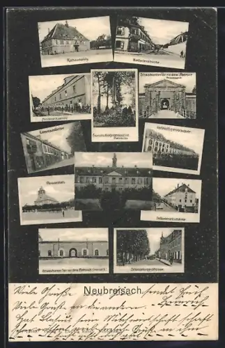 AK Neubreisach, Artillerie-Kaserne, Infanteriekaserne, Strassburgerstrasse, Paradeplatz