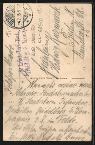 AK Bühl /O.-Els., Vue du village et croix entourée d`arbres