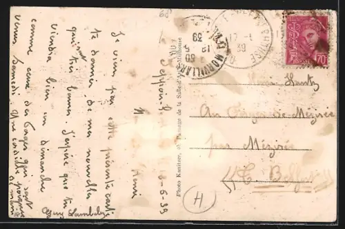 AK Seppois-le-Haut /Ht-Rhin, Vue générale, Mairie et École, Restaurant Demuth