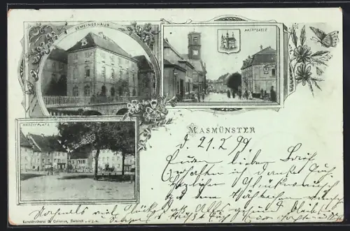AK Masmünster, Gemeindehaus, Marktmünster und Hauptgasse