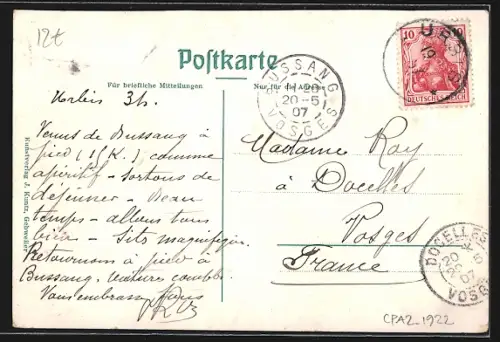 AK Urbis /O.-Els., Hôtel zur Krone, Bes. R. Reck-Rauch